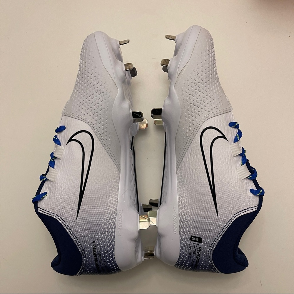 Nike Hyperdiamond 4 PRO Metal Softball Cleats - White Navy CZ5920-400 Women’s 8 - Picture 4 of 10